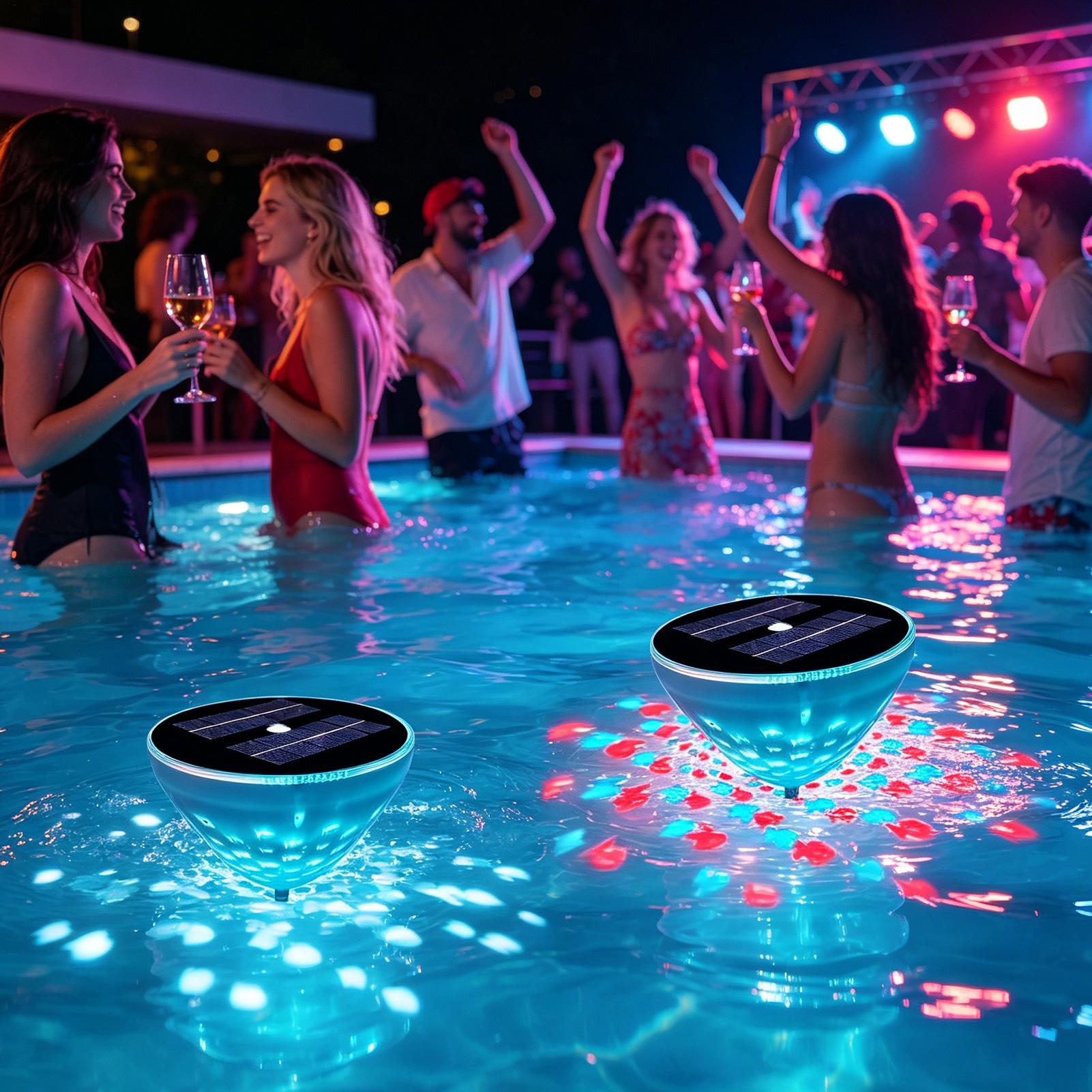 Outdoor Power For Hot Tub - プールライト ソーラー式 2個セット 投影 屋外装飾 ダイナミックソーラーライト