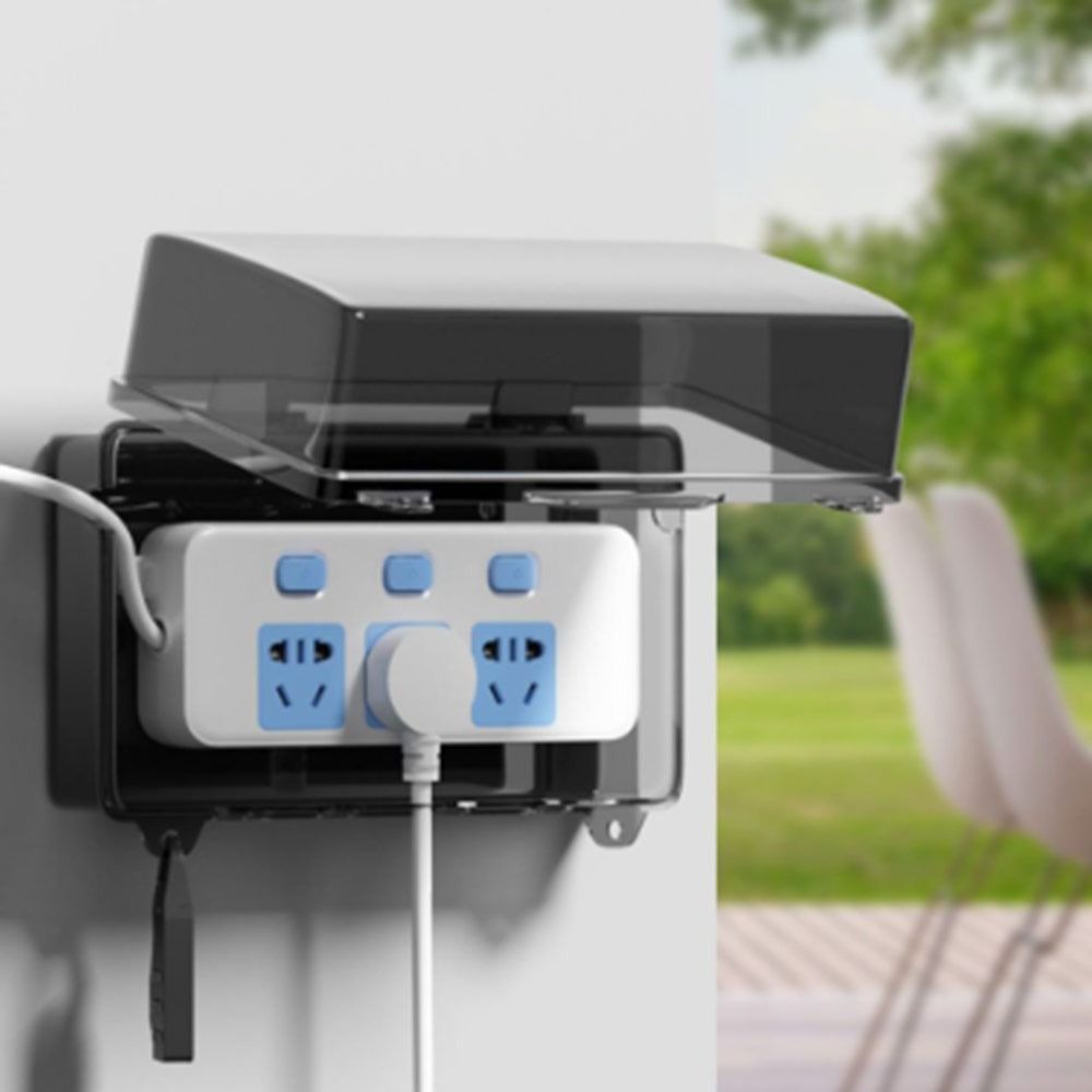 Outdoor Power Strip - 耐久性のあるプラスチック製プラグボックス防水耐候性ケーブル管理ボックス盗難防止保護コンセント電源タップ収納ボックス屋外用