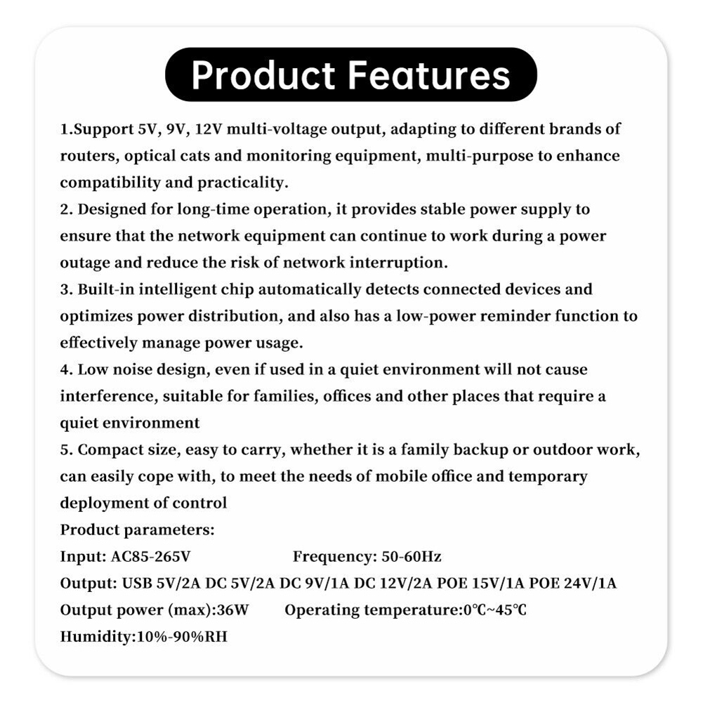 Ups Power Supply Outdoor - 1018L 5V 9V 12V バックアップDC UPS