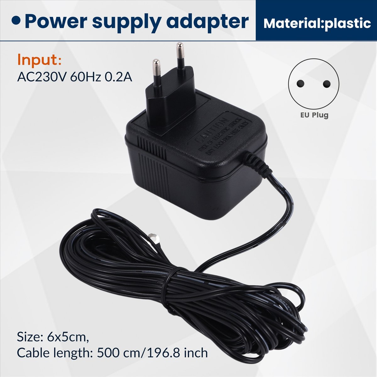 Outdoor Power Adapter Ring - (ABGQ) 18V 500MA 電源バッテリー充電器アダプター リングドアベル屋外用 EU