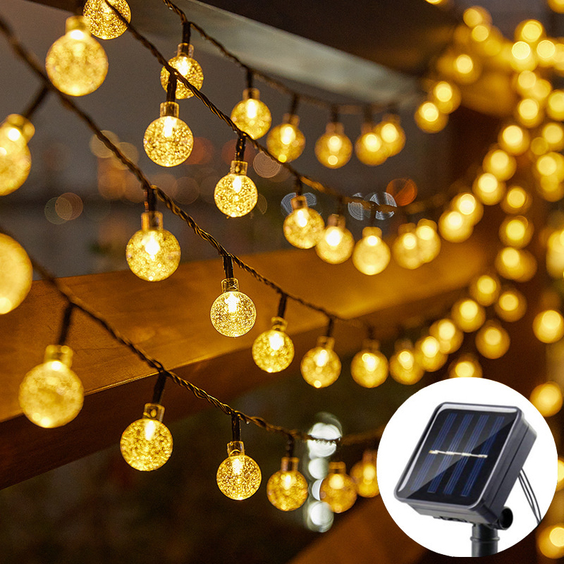 Outdoor Power For Wedding - 20/50/100 LED ソーラーパワークリスタルボール花飾りライトストリングウェディングガーランド妖精ランプホリデー屋外パティオ庭の装飾