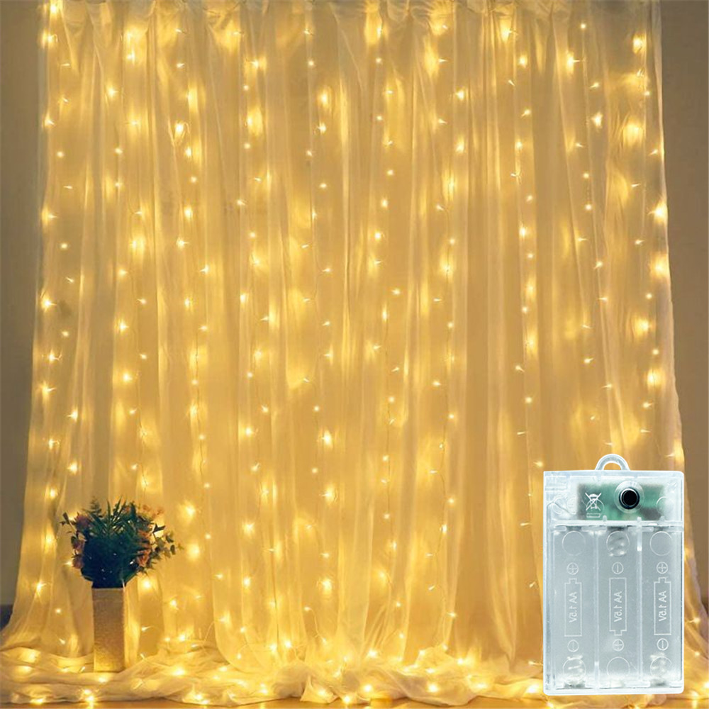 Outdoor Power For Christmas Lights - バッテリー式LEDカーテンライトストリング 屋外 寝室 クリスマス ハロウィン デコレーション