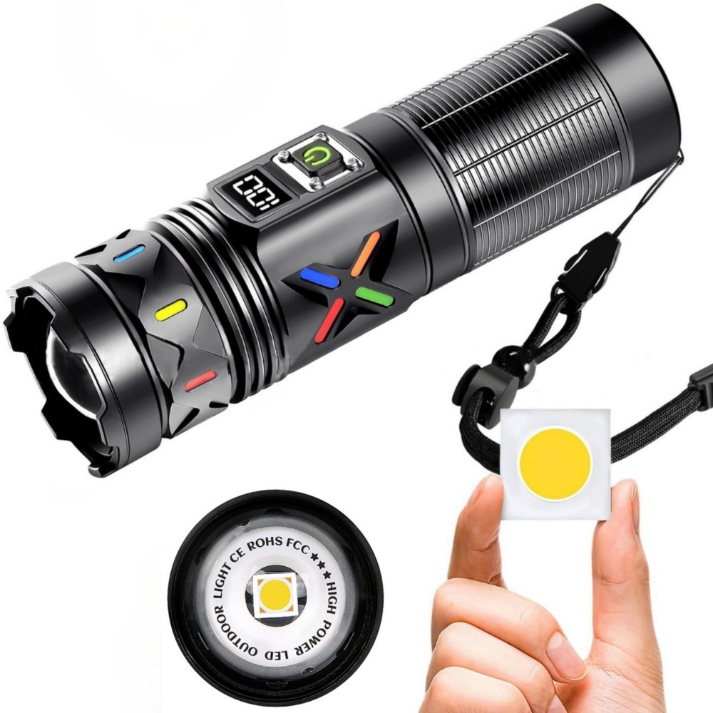 Outdoor Power Meter - ハイパワー LED 懐中電灯伸縮ズーム USB 充電式ロングショット 3000