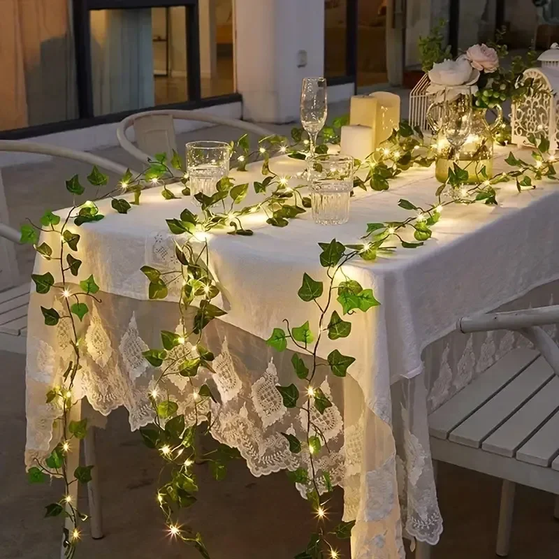 LEDグリーンラタンリーフフェアリーライトストリング電池式屋 - Outdoor Power For Wedding のレビューと価格