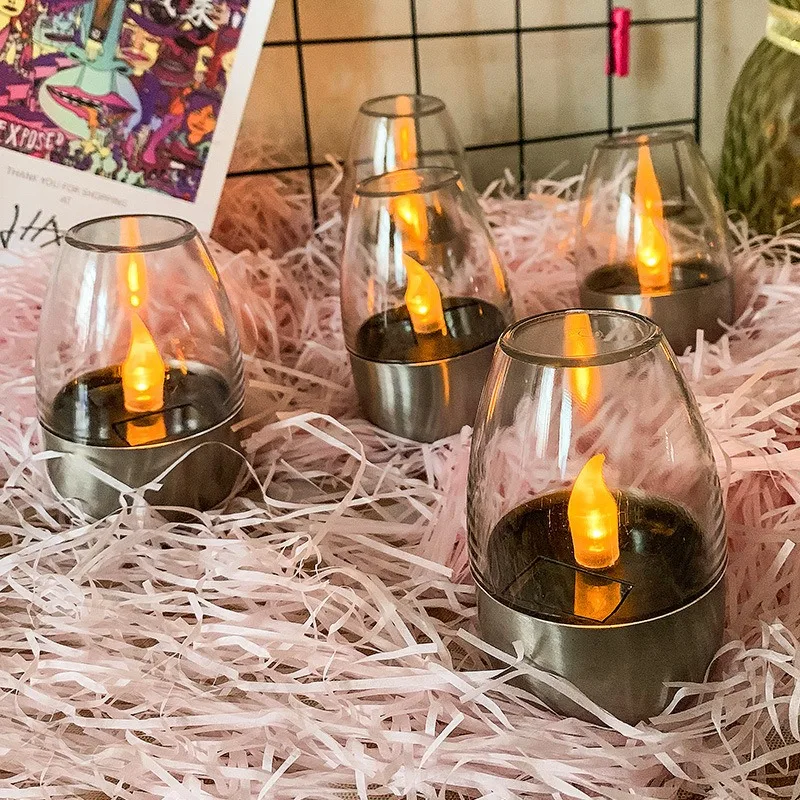 太陽光発電フレームレスキャンドル屋外防水 LED ナイトライ - Outdoor Power For Wedding のレビューと価格