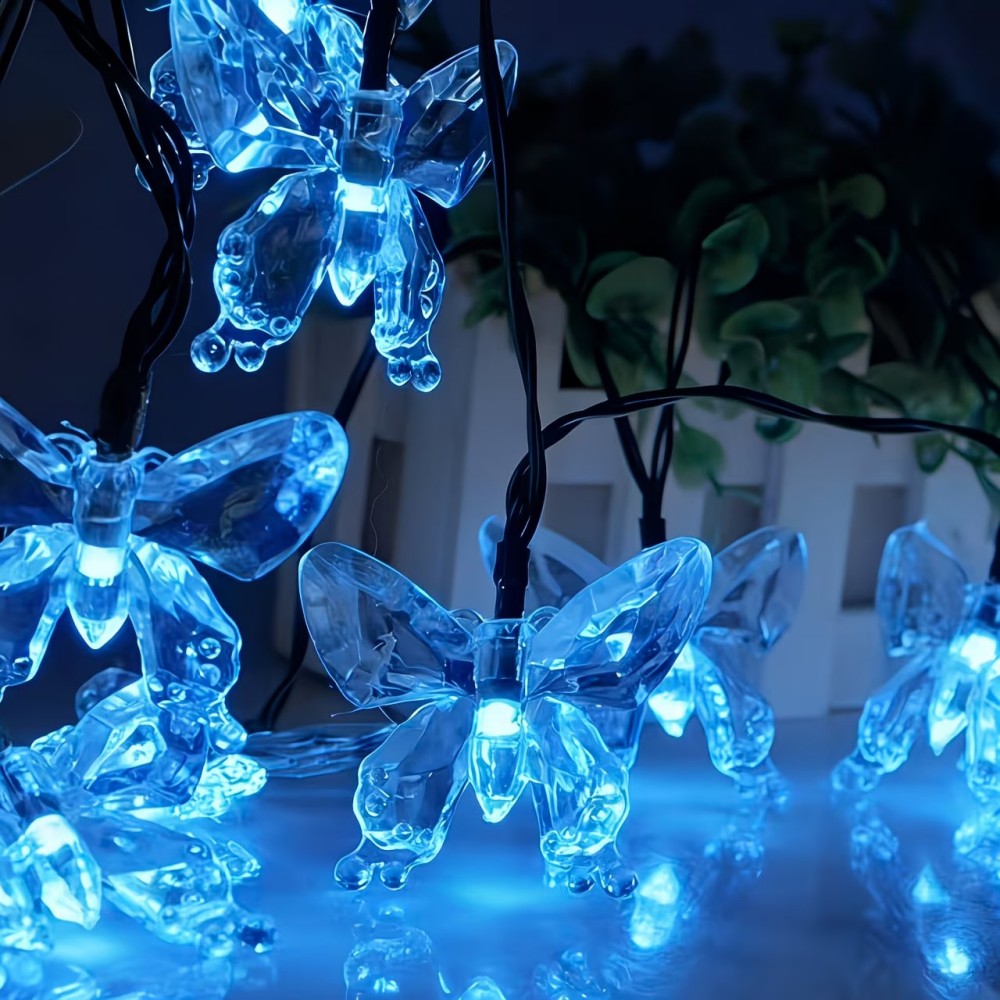 クリスタルバタフライ屋外妖精ストリングライト、ソーラーパワー - Outdoor Power For Wedding のレビューと価格