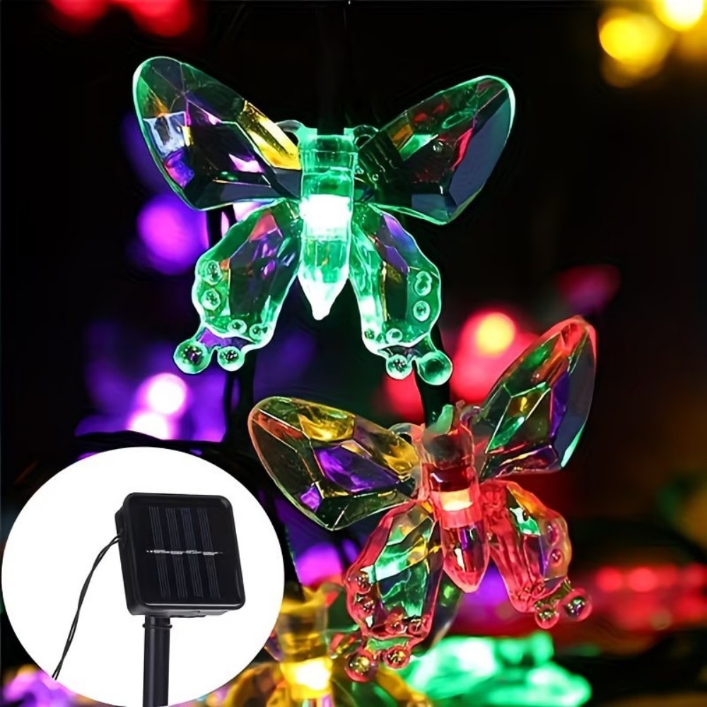 クリスタルバタフライ屋外妖精ストリングライト、ソーラーパワー - Outdoor Power For Wedding のレビューと価格