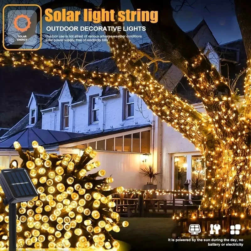 LEDソーラー式屋外フェアリーライト、フルスカイスターライト - Outdoor Power For Christmas Lights のレビューと価格