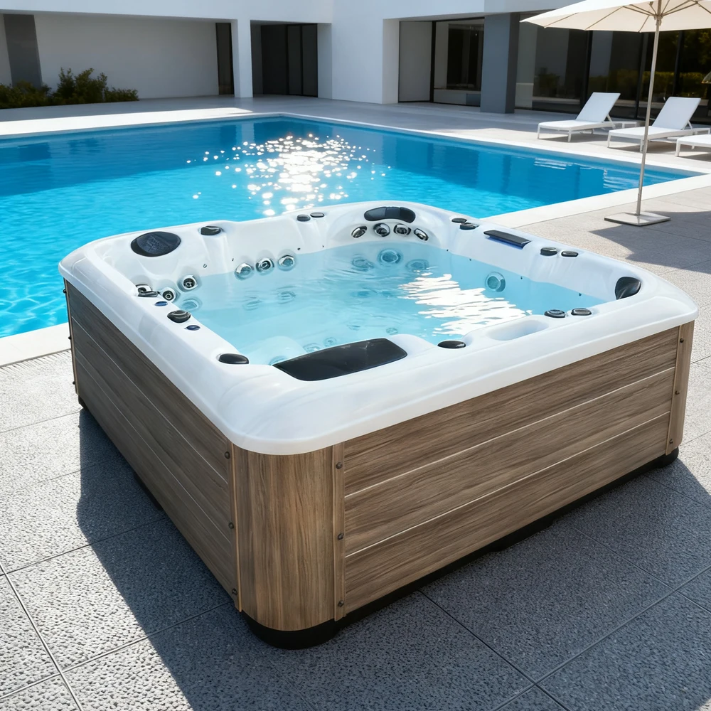 サンランズ アクリルスパ浴槽 64個の強力ジェット付きホット - Outdoor Power For Hot Tub のレビューと価格