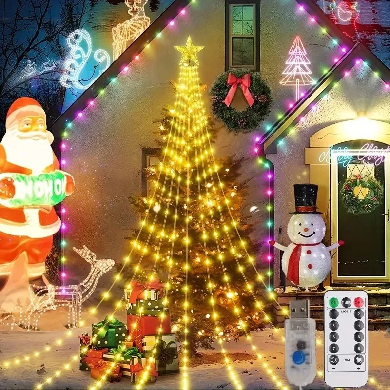 USB 電源スターウォーターフォール LED ストリングライ - Outdoor Power For Christmas Lights のレビューと価格