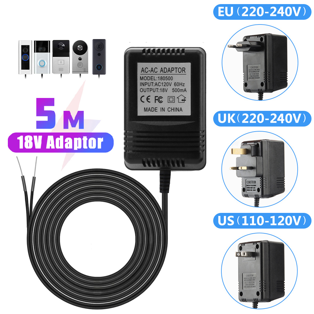 米国、英国、EUプラグ対応 18V AC-DC変換トランス充 - Outdoor Power Adapter Ring のレビューと価格