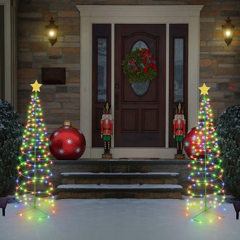 ソーラー充電式クリスマスツリーLEDライト、暖白色、錬鉄製、 - Outdoor Power For Christmas Lights のレビューと価格