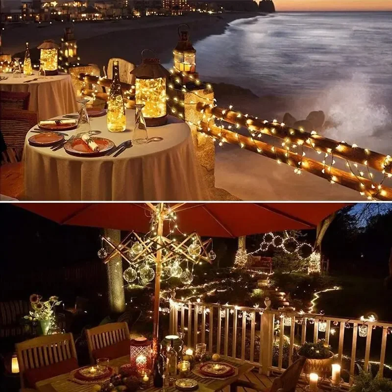 100 LED ソーラー妖精防水銅線ストリングライトクリスマ - Outdoor Power For Christmas Lights のレビューと価格