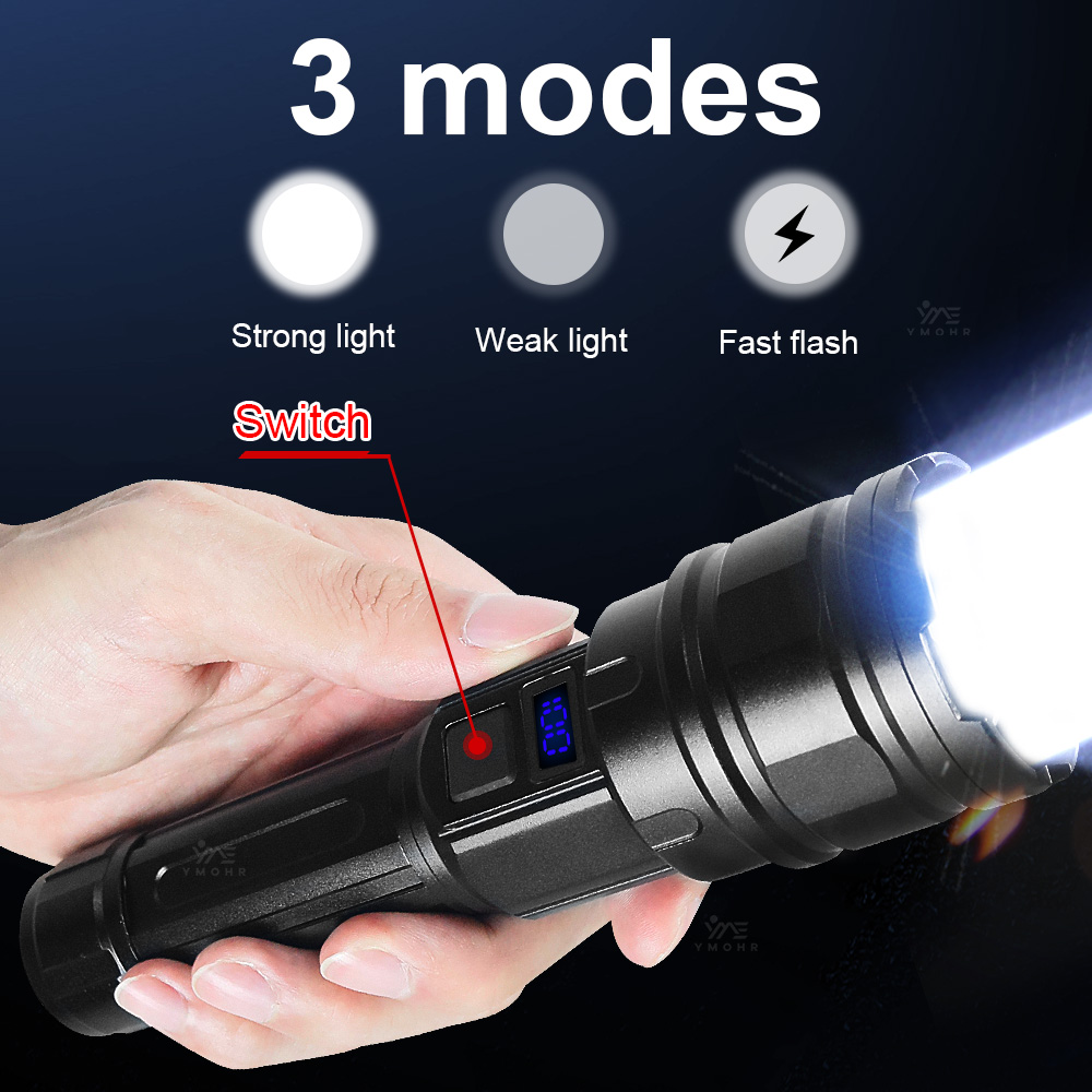 ホワイトレーザーハイパワー懐中電灯充電式ランプズーム可能な超 - Outdoor Power Meter のレビューと価格