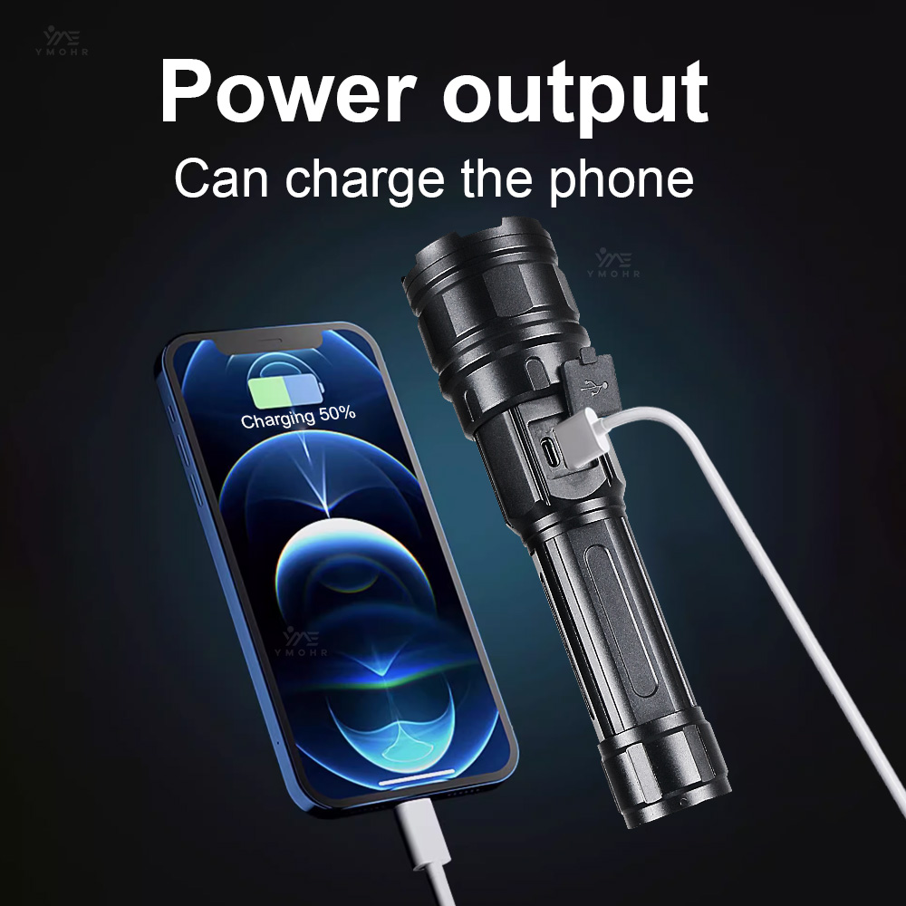 ホワイトレーザーハイパワー懐中電灯充電式ランプズーム可能な超 - Outdoor Power Meter のレビューと価格